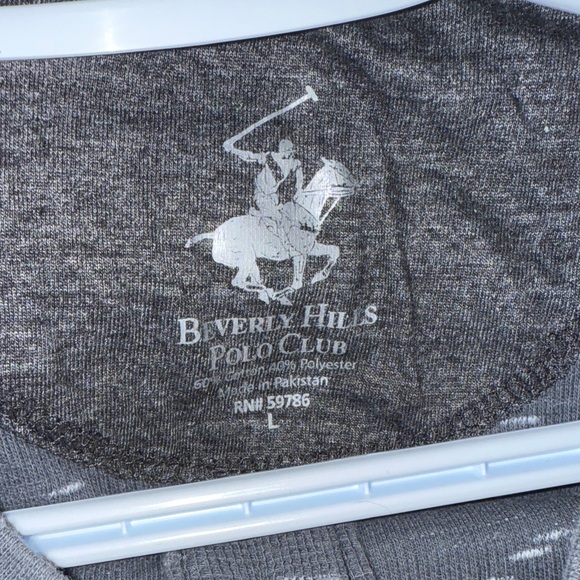 Beverly Hills Polo Club Gray Long Sleeve Henley - Picture 6 of 7